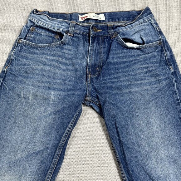 Levis Mens Blue 505 Regular Fit Straight Jeans Low Rise Teen Size 16 Reg 28X28 - Picture 3 of 12